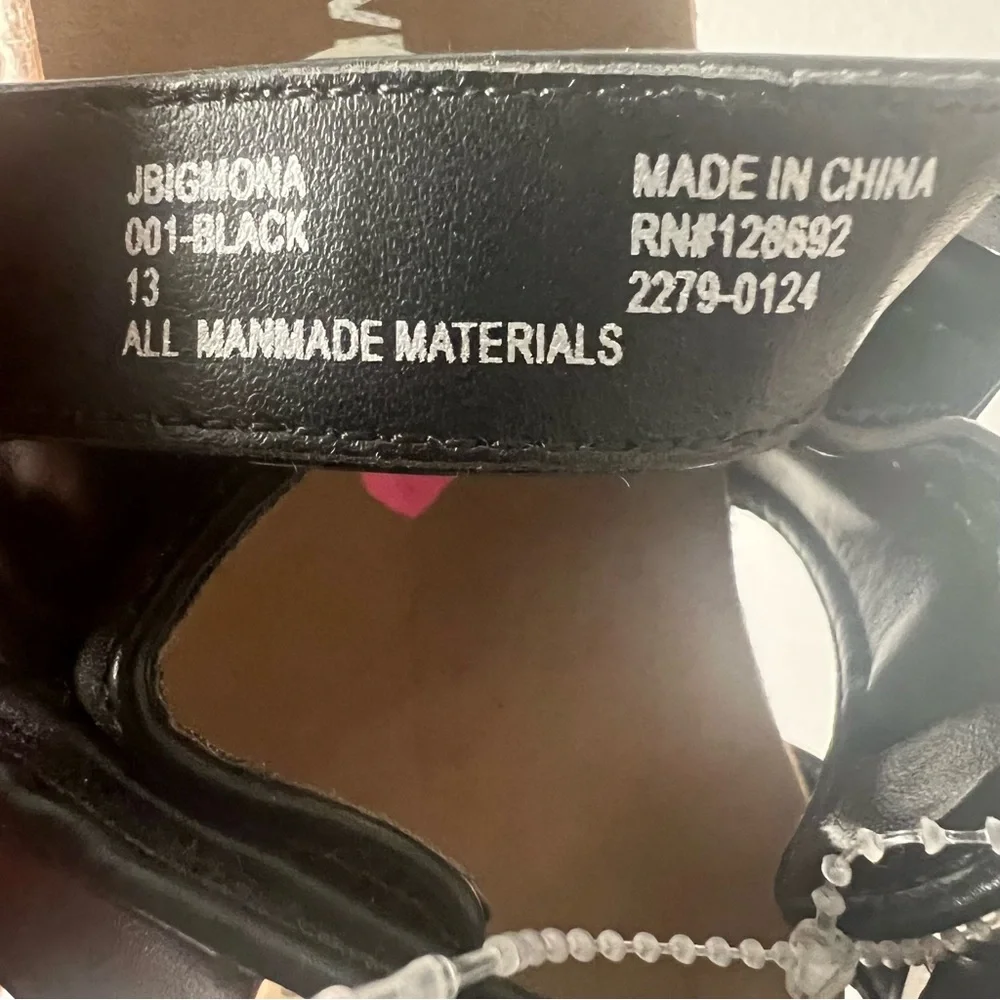 Steve Madden Little Girl’s Dressy‎ Black Platform Buckle Sandals, Size 13 NWOT